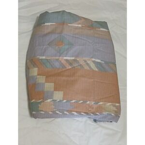 Vintage 1990s Collier Campbell Aztec Southwest Zuni pattern Twin flat sheet